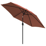 Garden parasol with LED lights and terracotta steel pole