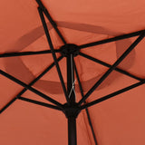 Garden parasol with LED lights and terracotta steel pole