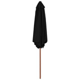 Garden parasol with black wooden pole 270 cm