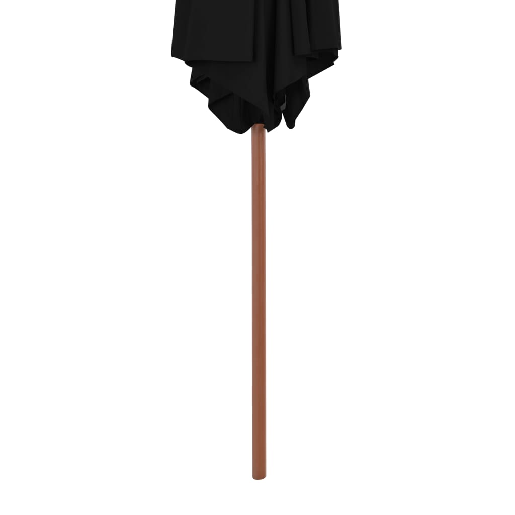 Garden parasol with black wooden pole 270 cm