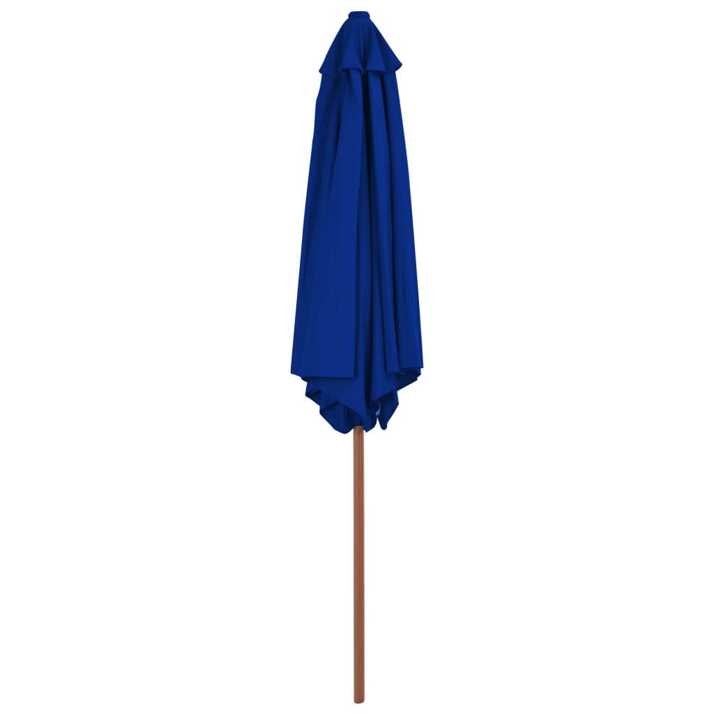 Garden parasol with blue wooden pole 270 cm