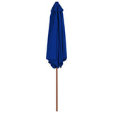 Garden parasol with blue wooden pole 270 cm