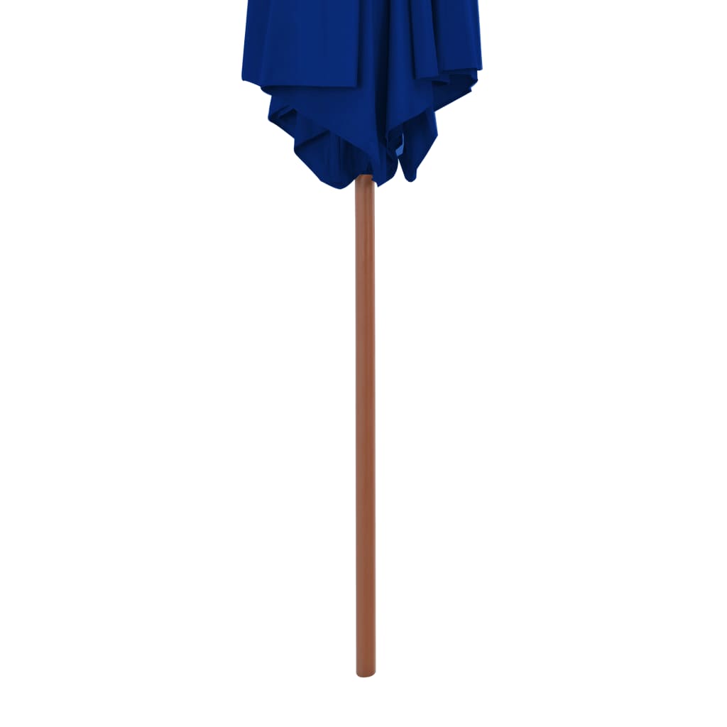 Garden parasol with blue wooden pole 270 cm