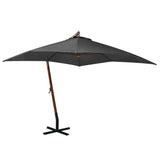 Hanging garden parasol with Anthracite fir wood pole