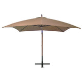 Hanging garden parasol with pole Taupe solid fir wood