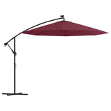 Cantilever Garden Umbrella with LED Lights Steel Pole