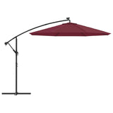 Cantilever Garden Umbrella with LED Lights Steel Pole