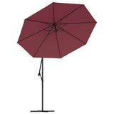 Cantilever Garden Umbrella with LED Lights Steel Pole