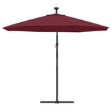 Cantilever Garden Umbrella with LED Lights Steel Pole