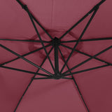 Cantilever Garden Umbrella with LED Lights Steel Pole