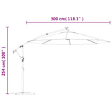 Cantilever Garden Umbrella with LED Lights Steel Pole