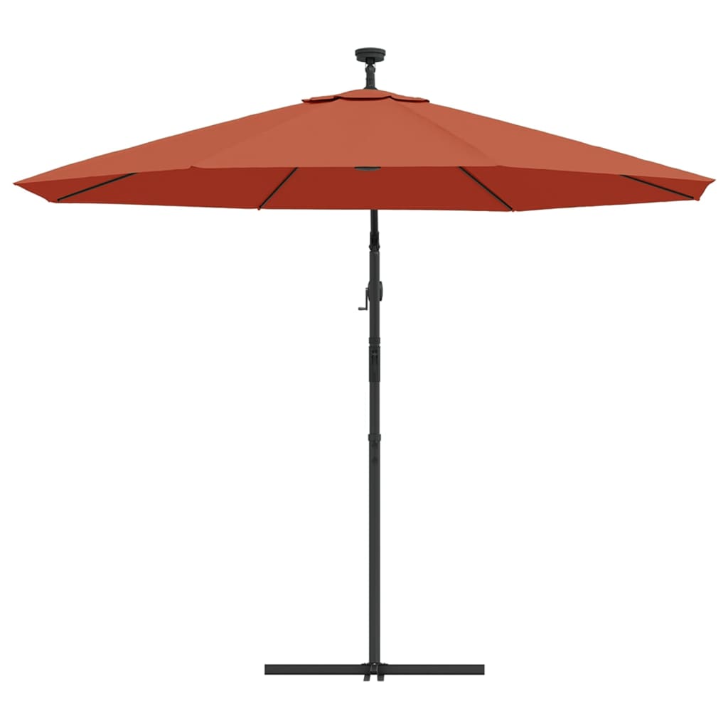 Cantilever Garden Umbrella with LED Lights Steel Pole