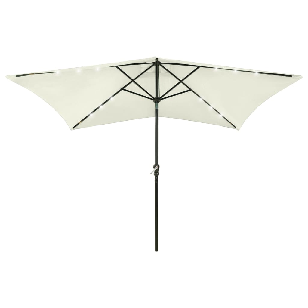 Garden parasol with LED and sand steel pole 2x3 m