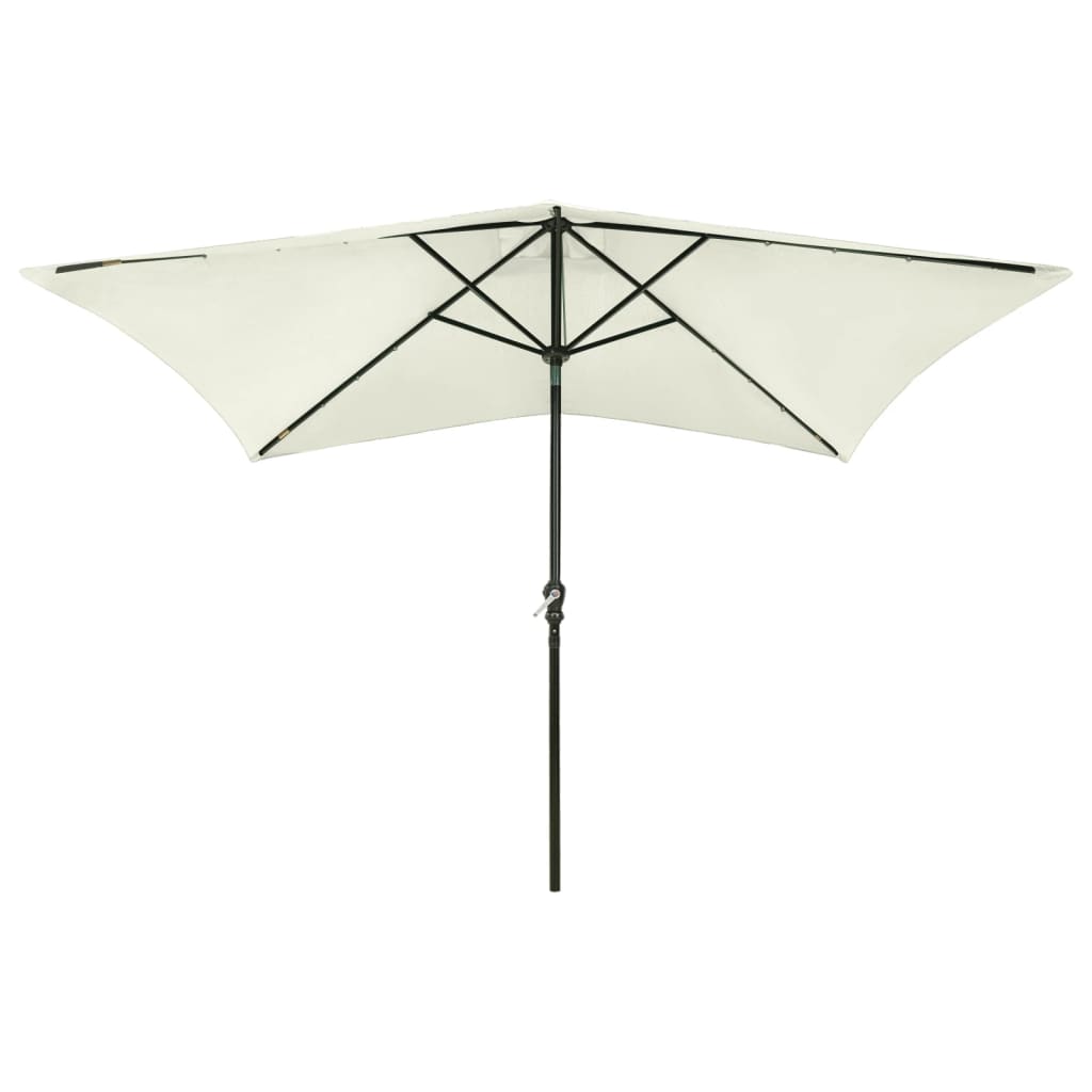 Garden parasol with LED and sand steel pole 2x3 m