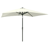 Garden parasol with LED and sand steel pole 2x3 m