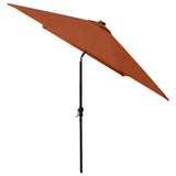 Garden parasol with LED and terracotta steel pole 2x3 m