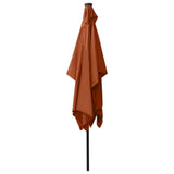 Garden parasol with LED and terracotta steel pole 2x3 m