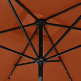 Garden parasol with LED and terracotta steel pole 2x3 m