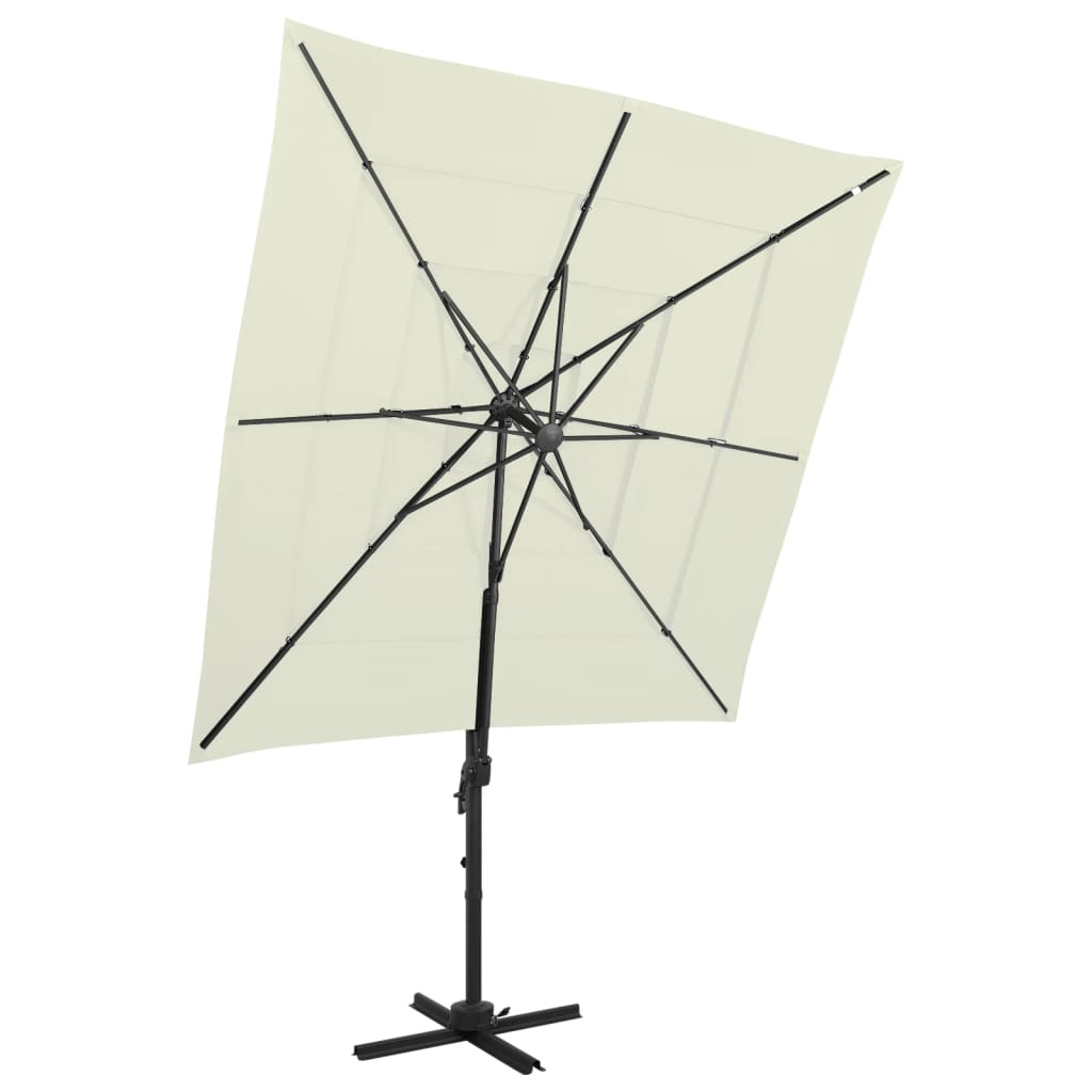 4 Tier Garden Parasol with Sand Aluminum Pole