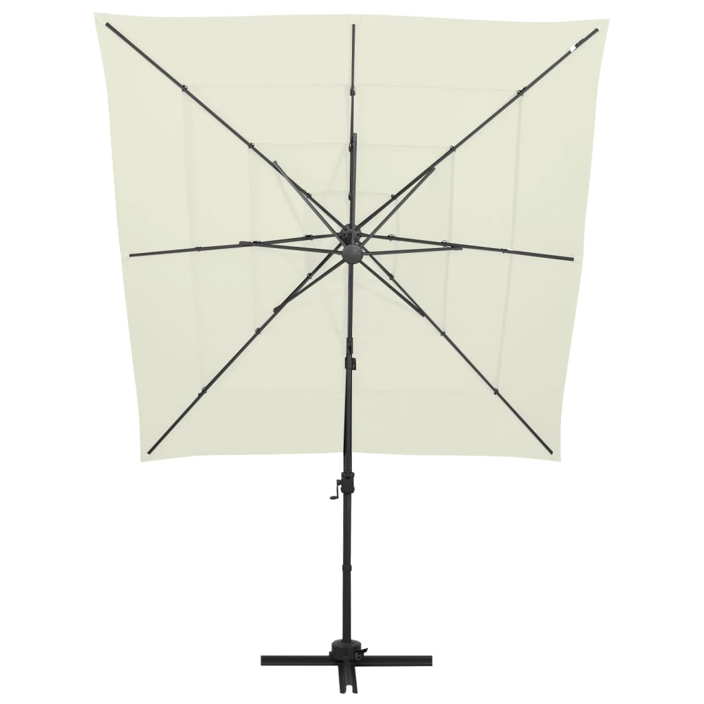 4 Tier Garden Parasol with Sand Aluminum Pole