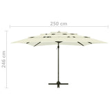 4 Tier Garden Parasol with Sand Aluminum Pole