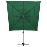 4 Tier Garden Umbrella with Green Aluminum Pole