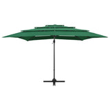 4 Tier Garden Umbrella with Green Aluminum Pole