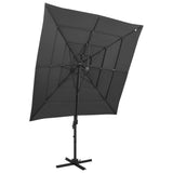 4-tier garden parasol with anthracite aluminium pole