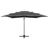 4-tier garden parasol with anthracite aluminium pole