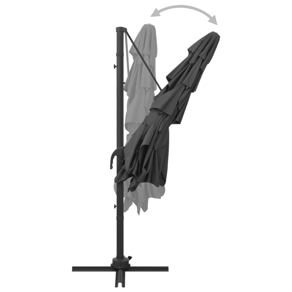 4-tier garden parasol with anthracite aluminium pole