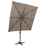 4-tier garden umbrella with taupe aluminum pole