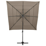 4-tier garden umbrella with taupe aluminum pole