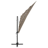 4-tier garden umbrella with taupe aluminum pole