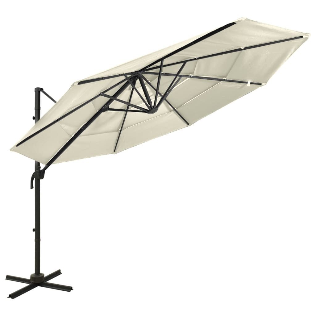 4 Tier Garden Parasol with Sand Aluminum Pole