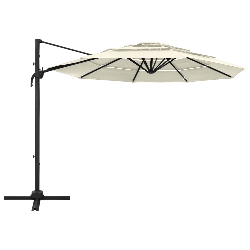 4 Tier Garden Parasol with Sand Aluminum Pole