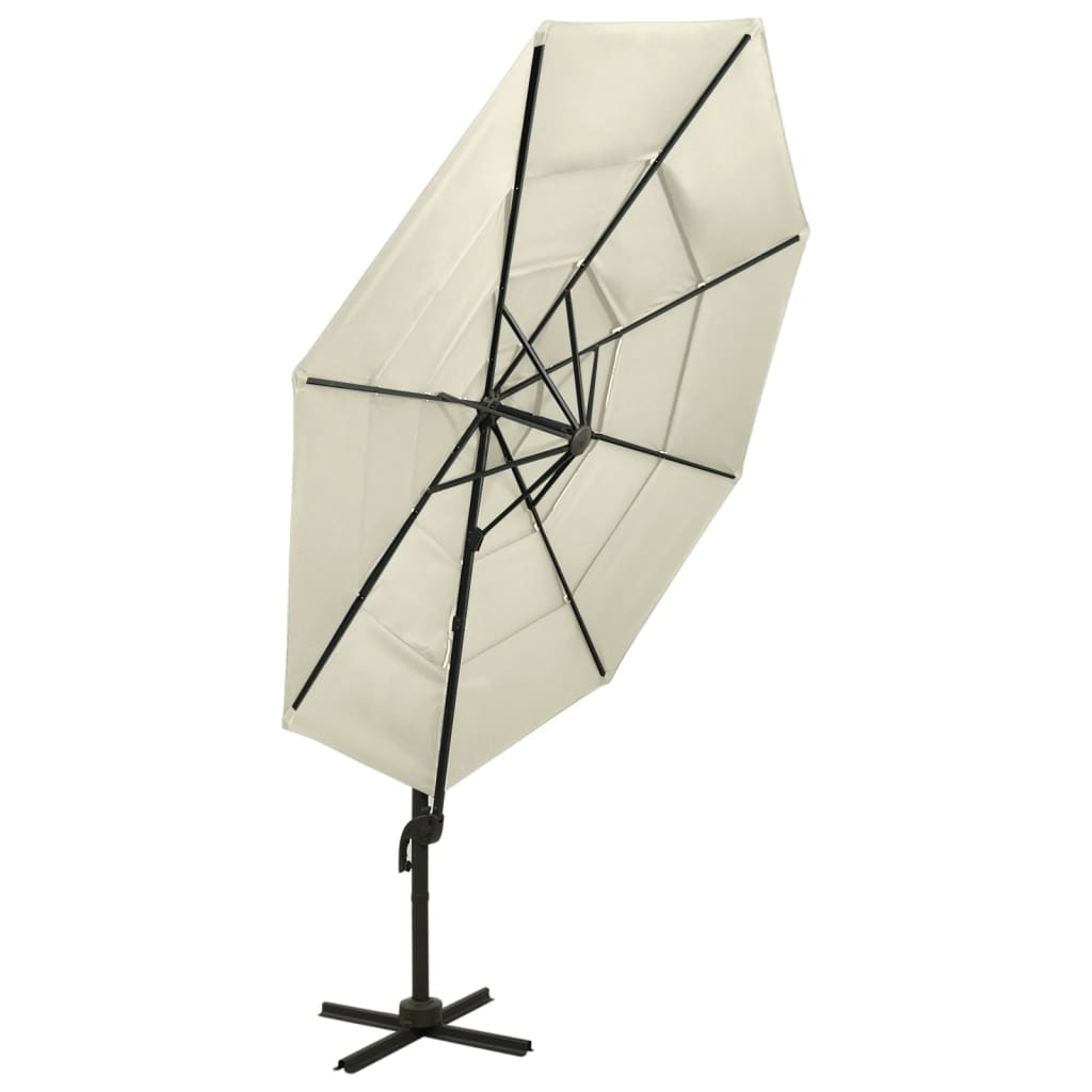 4 Tier Garden Parasol with Sand Aluminum Pole