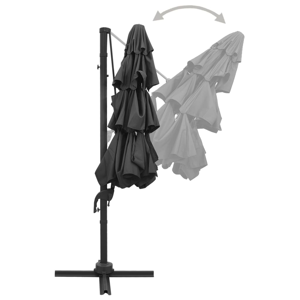 4-tier garden parasol with anthracite aluminium pole