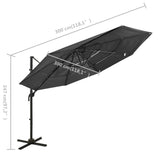 4-tier garden parasol with anthracite aluminium pole