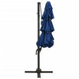 4 Tier Garden Parasol with Azure Blue Aluminum Pole