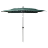 3 Tier Garden Parasol with Green Aluminum Pole