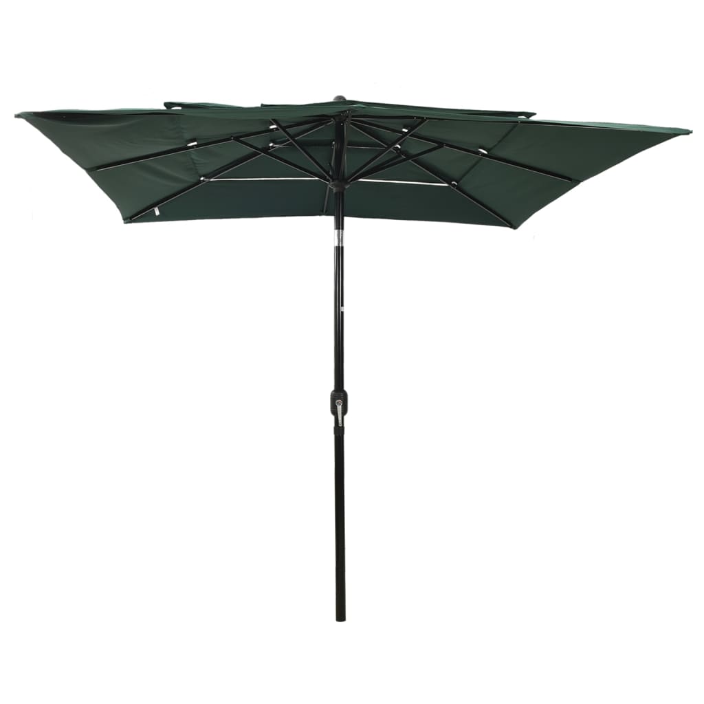 3 Tier Garden Parasol with Green Aluminum Pole