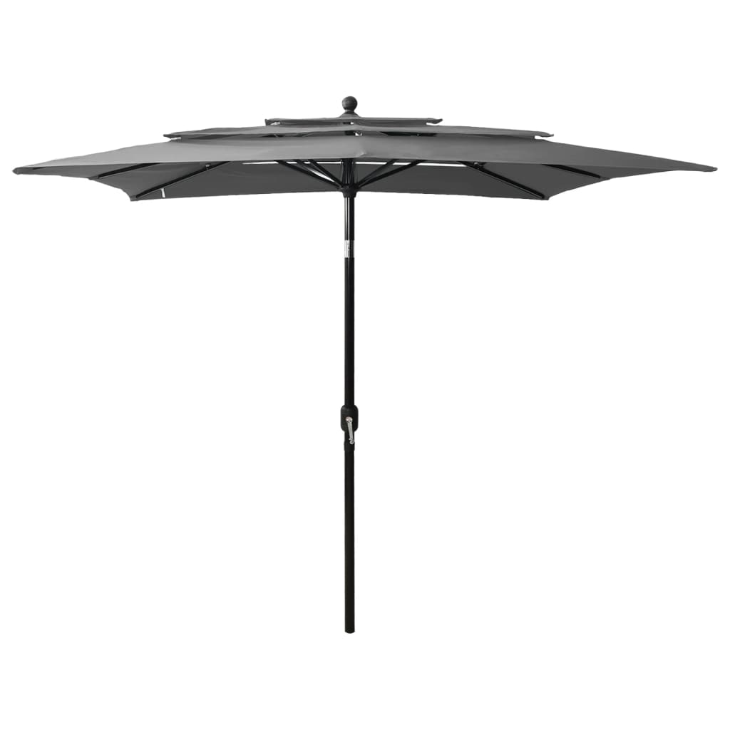 3-tier garden parasol with anthracite aluminium pole