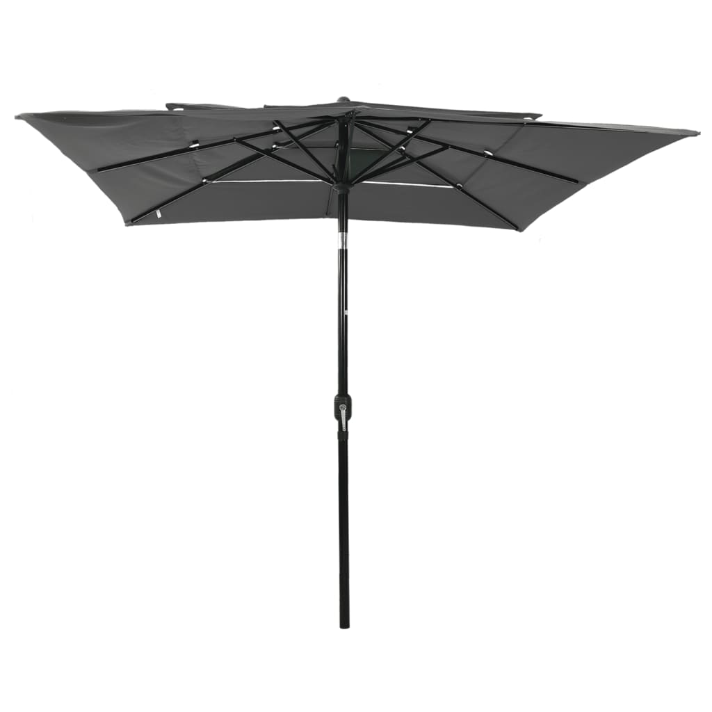 3-tier garden parasol with anthracite aluminium pole