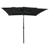 3 Tier Garden Parasol with Black Aluminum Pole