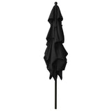 3 Tier Garden Parasol with Black Aluminum Pole