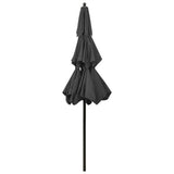 Parasol de jardin à 3 niveaux avec mât en aluminium anthracite