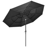 Parasol de jardin à 3 niveaux avec mât en aluminium anthracite