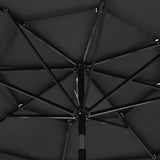 Parasol de jardin à 3 niveaux avec mât en aluminium anthracite