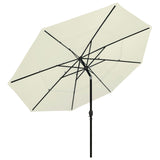 Parasol de jardin à 3 niveaux avec mât en aluminium sable 3,5 m