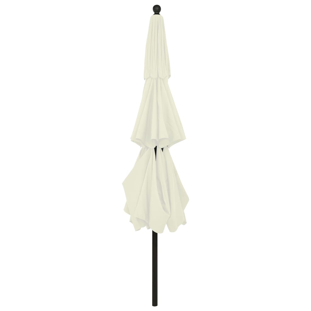 Parasol de jardin à 3 niveaux avec mât en aluminium sable 3,5 m